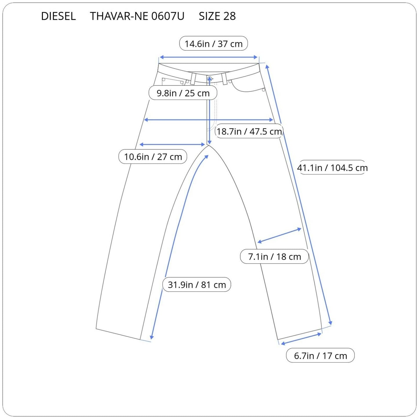 Diesel THAVAR-NE 00S5BL 0607U Vyriški Jogg džinsai