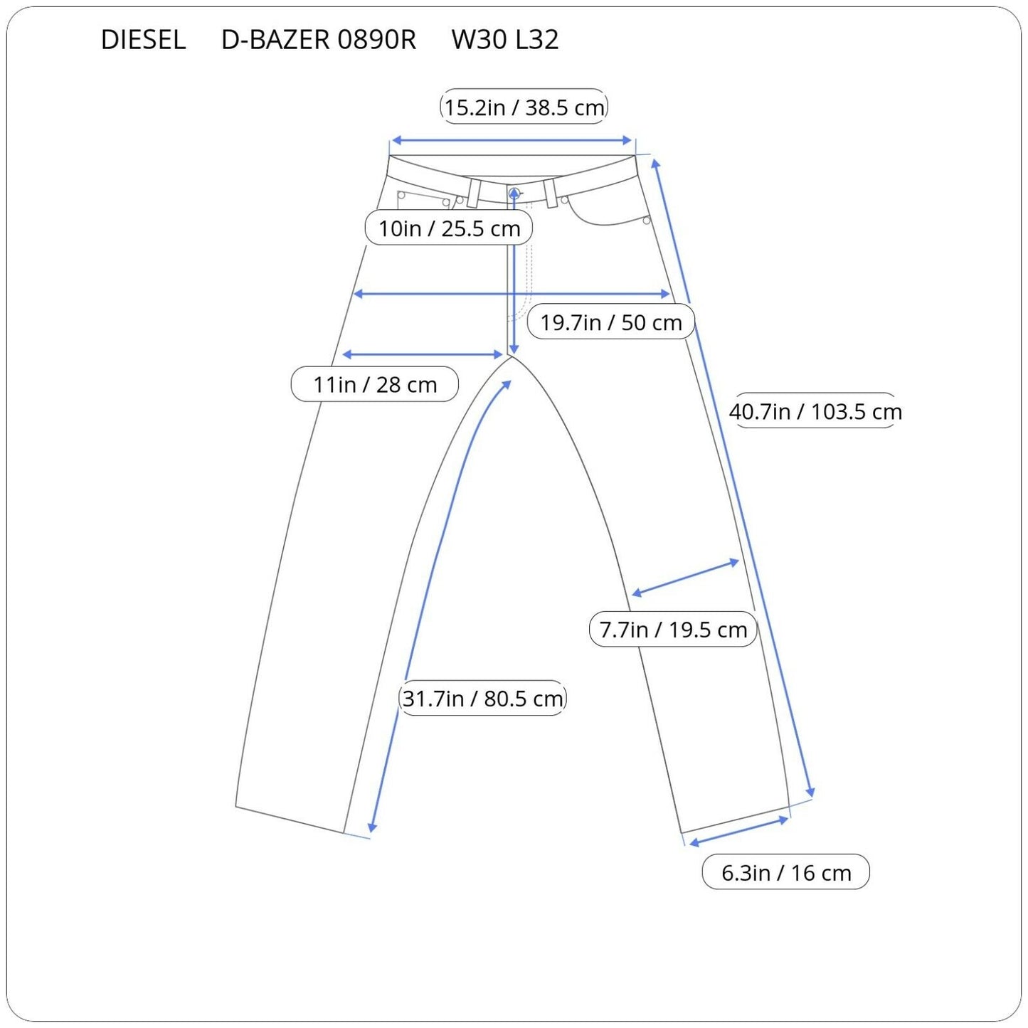 Diesel D-BAZER 00SSLL 0890R TAPERED Vyriški Džinsai