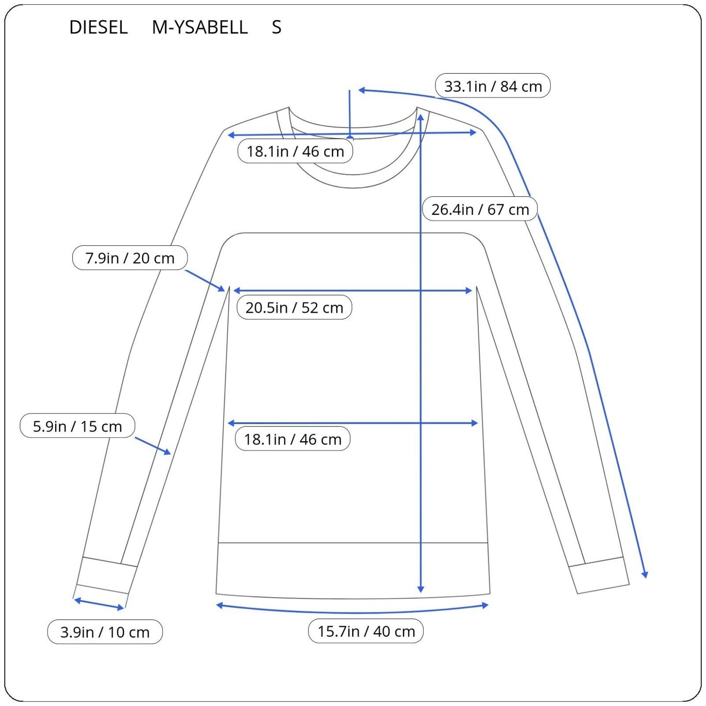 DIESEL M-YSABELL WOMEN SWEATER A04883 0QCAF SIZE S GENUINE RRP €305