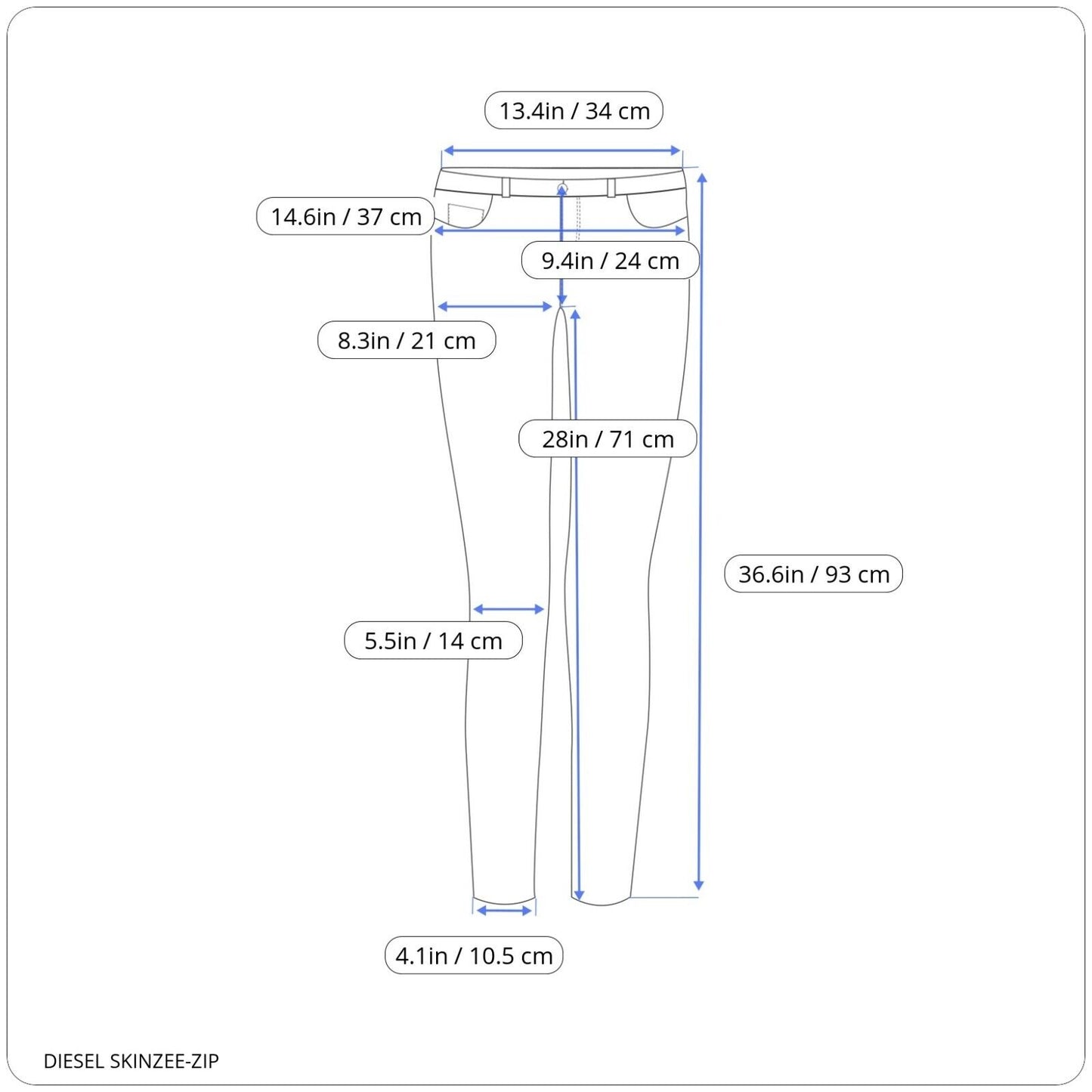 DIESEL SKINZEE-ZIP 00SY6D 084IY SLIM-SKINNY MOTERIŠKI DŽINSAI