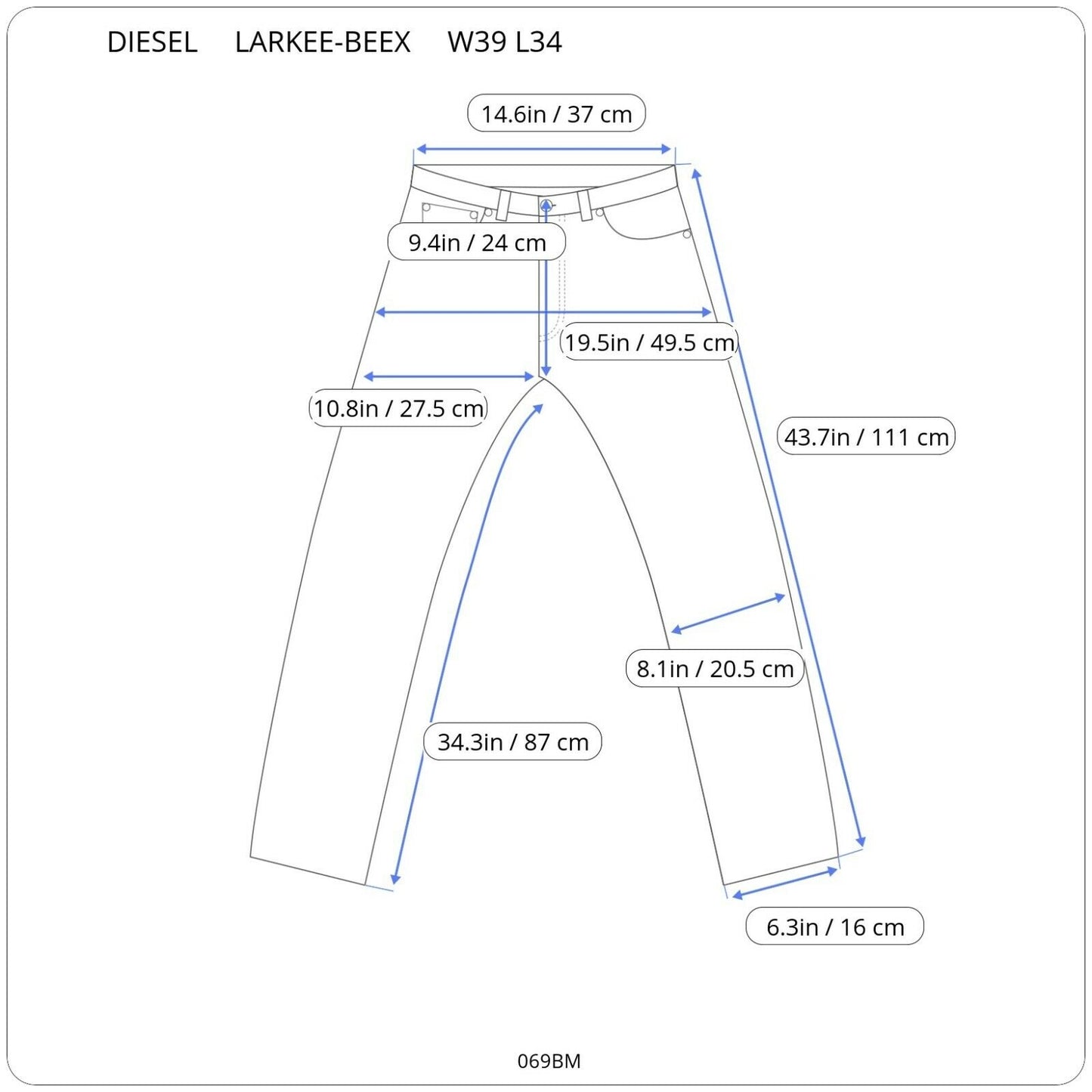 Diesel LARKEE-BEEX 00SU1Y 069BM REGULAR-TAPERED Vyriški džinsai