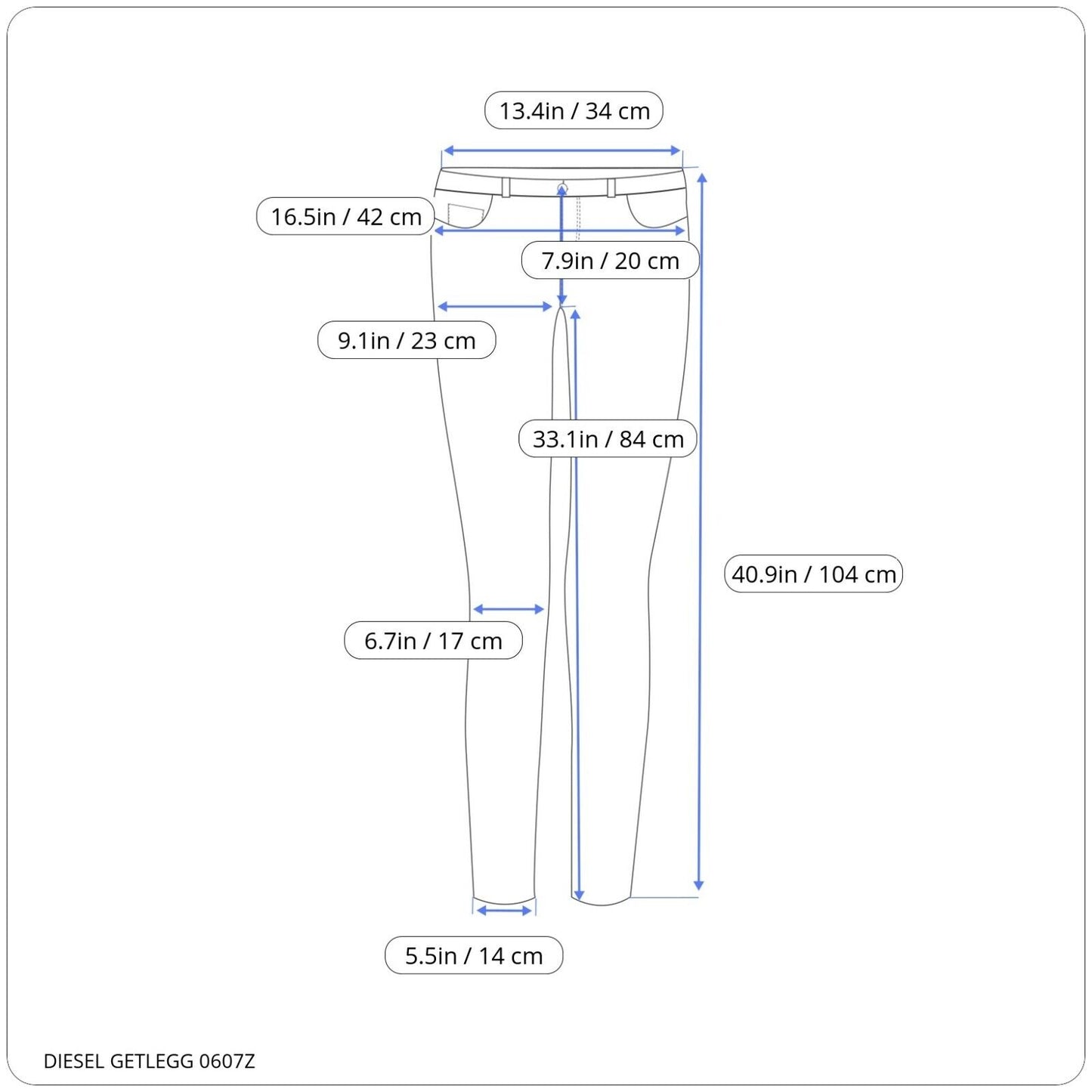 Diesel GETLEGG 00CSDP 0607Z SLIM-SKINNY Žemu juosmeniu  moteriški džinsai