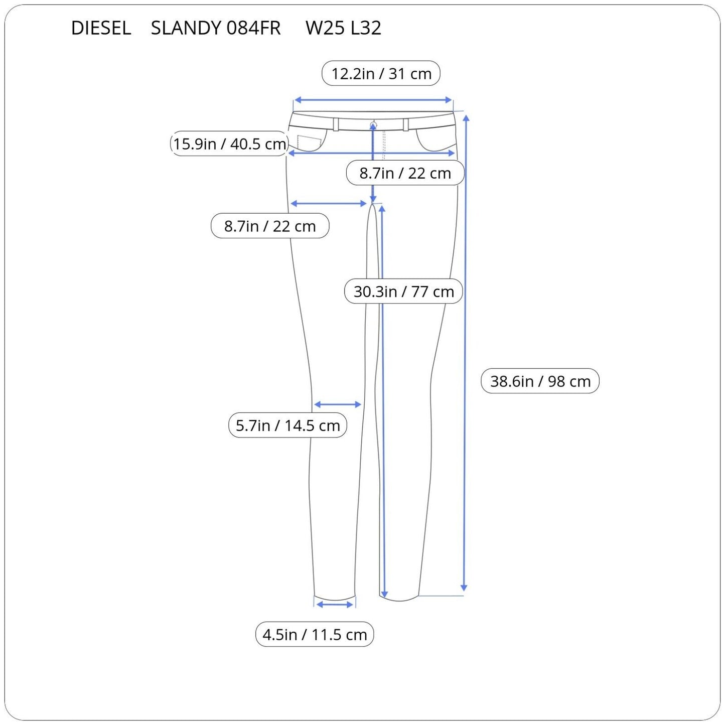 Diesel SLANDY Jeans 00SXJN 084FR SUPER SLIM-SKINNY women W25 L32 RRP 175€