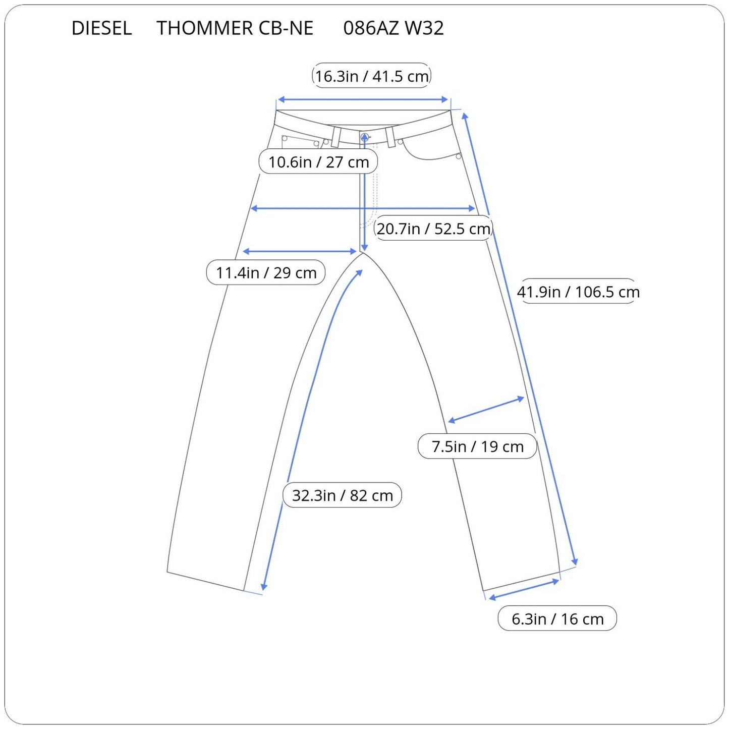 Diesel THOMMER CB-NE 00S8MK 086AZ Vyriški Jogg džinsai