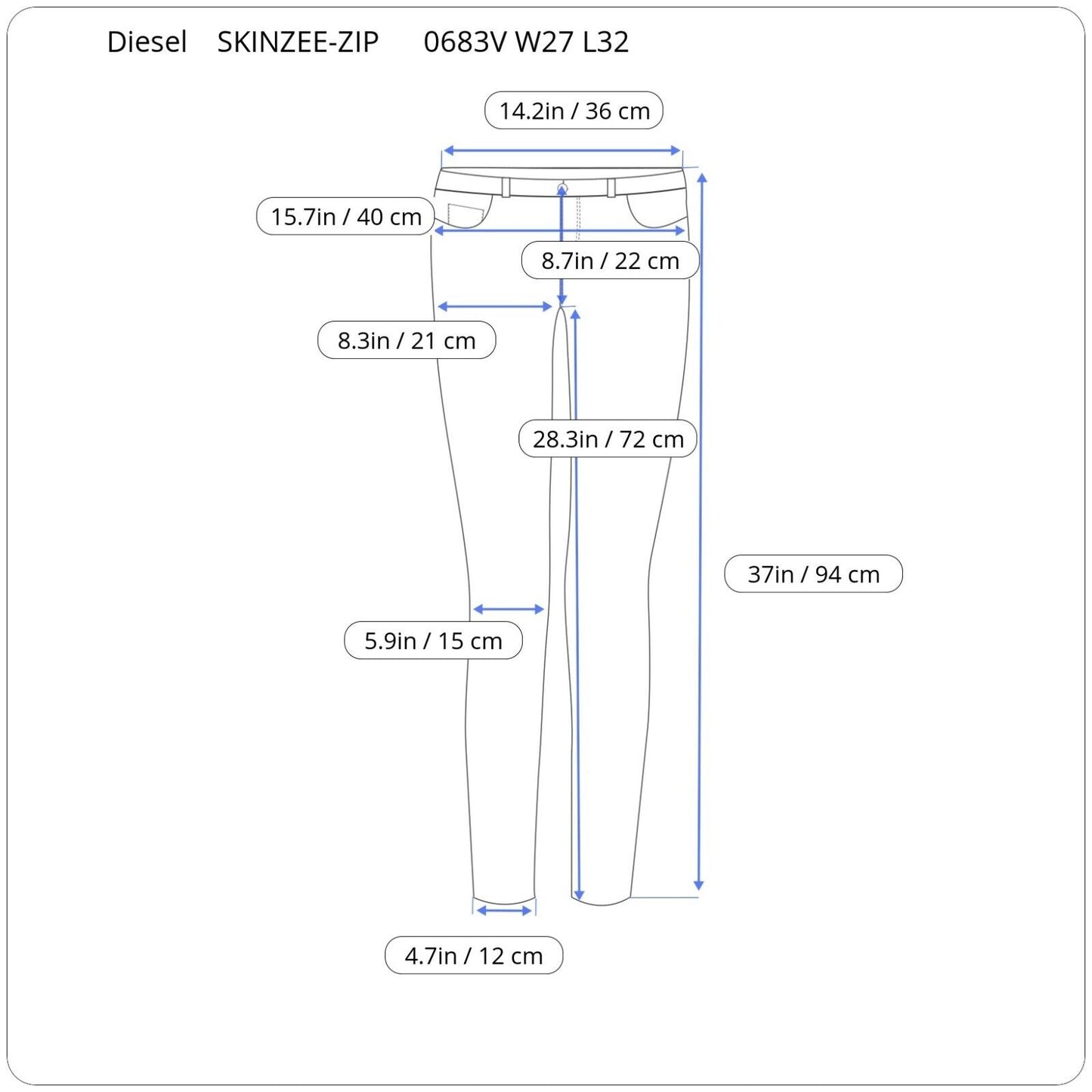 DIESEL SKINZEE-ZIP MOTERIŠKI DŽINSAI 00SY6D 0683V