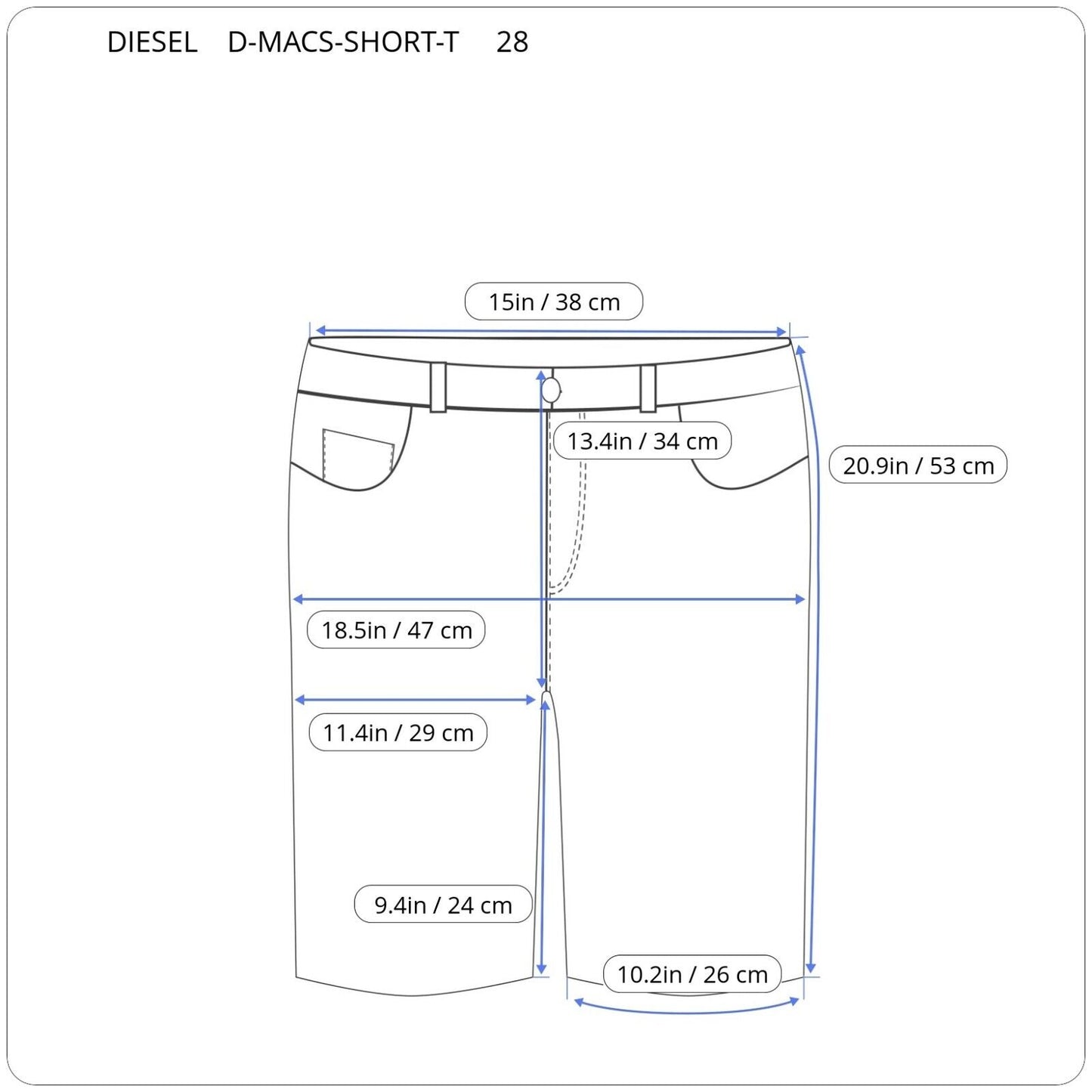 Diesel D-MACS-SHORT-T-SP A02645 0NBAI Shorts Mens SIZE 28 Genuine RRP €215