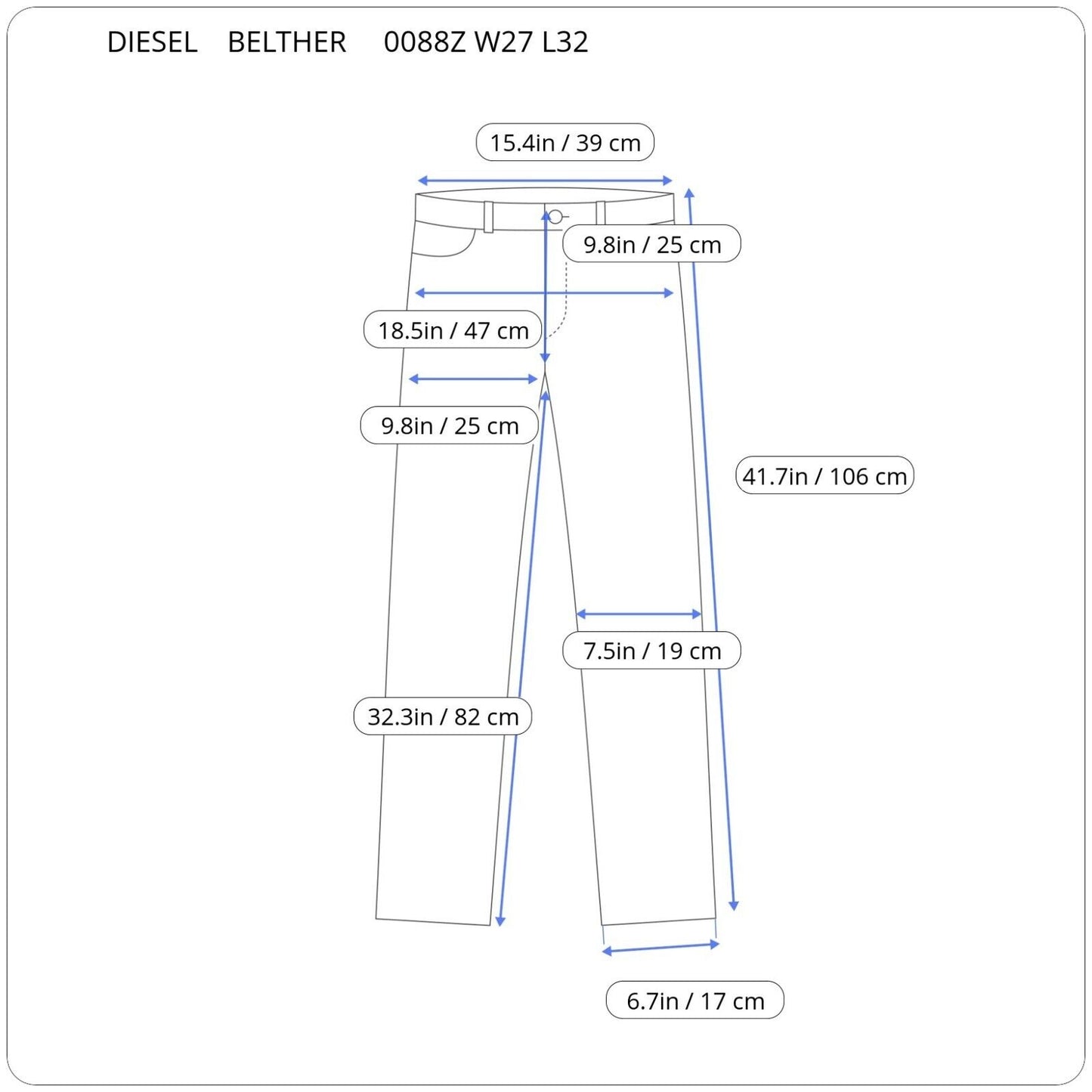 Diesel BELTHER Jeans 0088Z REGULAR SLIM-TAPERED