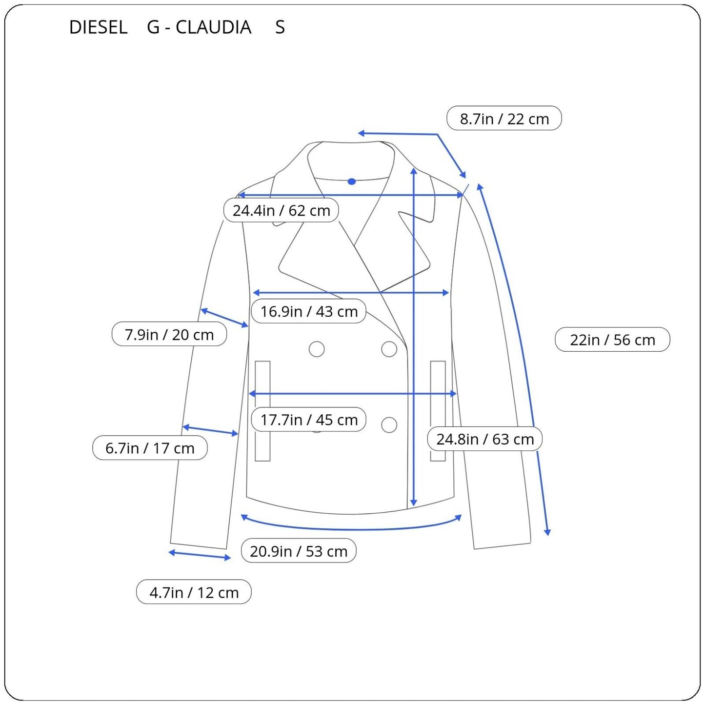 Diesel G-CLAUDIA jacket A04576 OPBAK size S women genuine RRP 449€