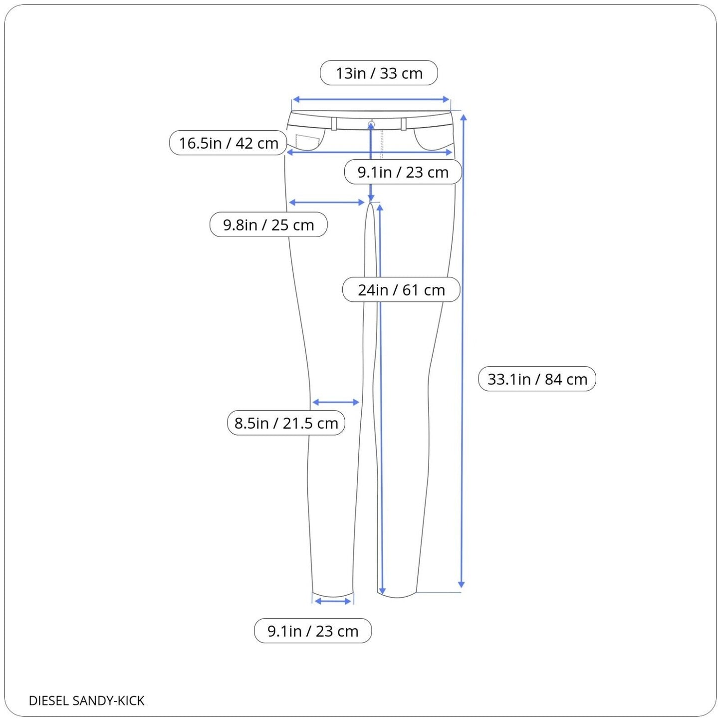 Diesel SANDY-KICK 00SWTQ 0665W Moteriški džinsai SLIM-STRAIGHT