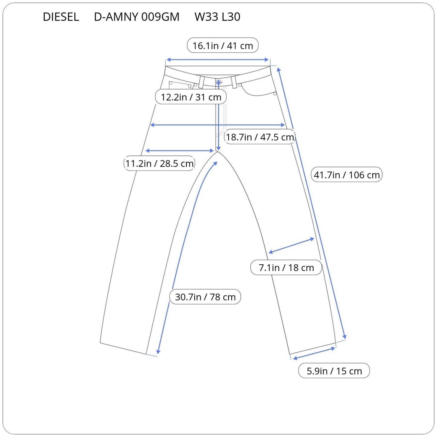 Diesel D-AMNY 00SMZ9 009GM SKINNY Vyriški džinsai