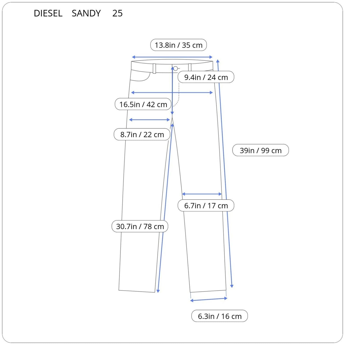 DIESEL SANDY JEANS WITH DEFECTS 00SFXN 0674A W25 GENUINE 43 RRP 199€