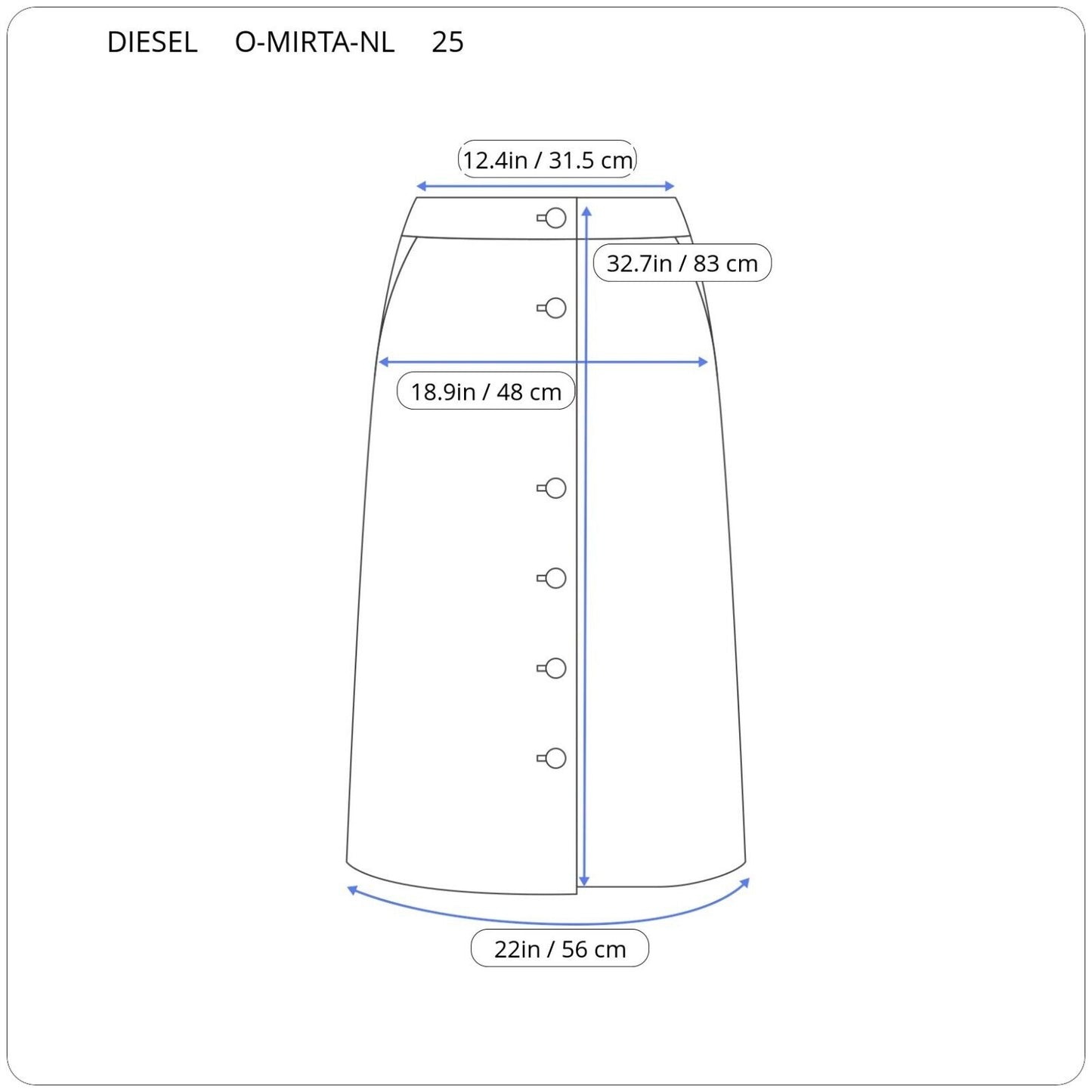 Diesel O-MIRTA-NL women skirt A05070 0PCAK SIZE 25 GENUINE RRP 360€