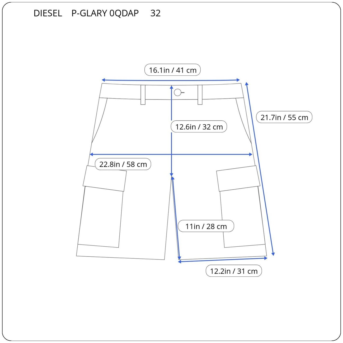 DIESEL P-GLARY-SHORT A03937 0QDAP VYRIŠKI ŠORTAI