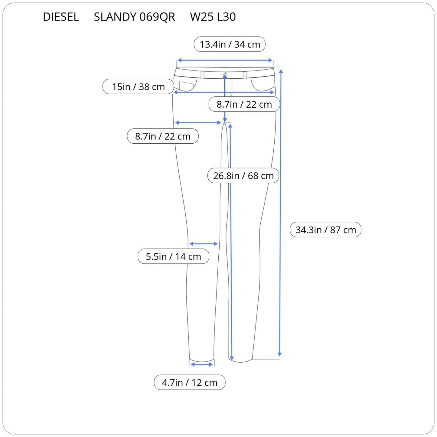 Diesel SLANDY A01370 069QR SUPER-SKINNY REGULAR WAIST moteriški džinsai