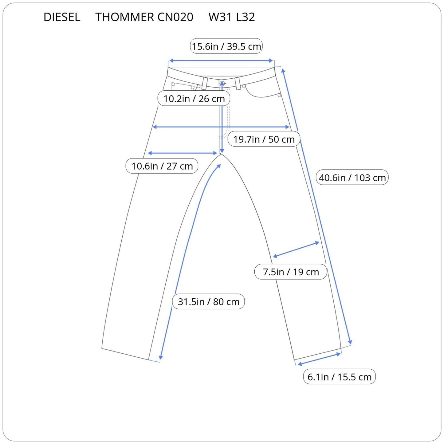 Diesel THOMMER 00SW1Q CN020 SLIM-SKINNY Vyriški džinsai