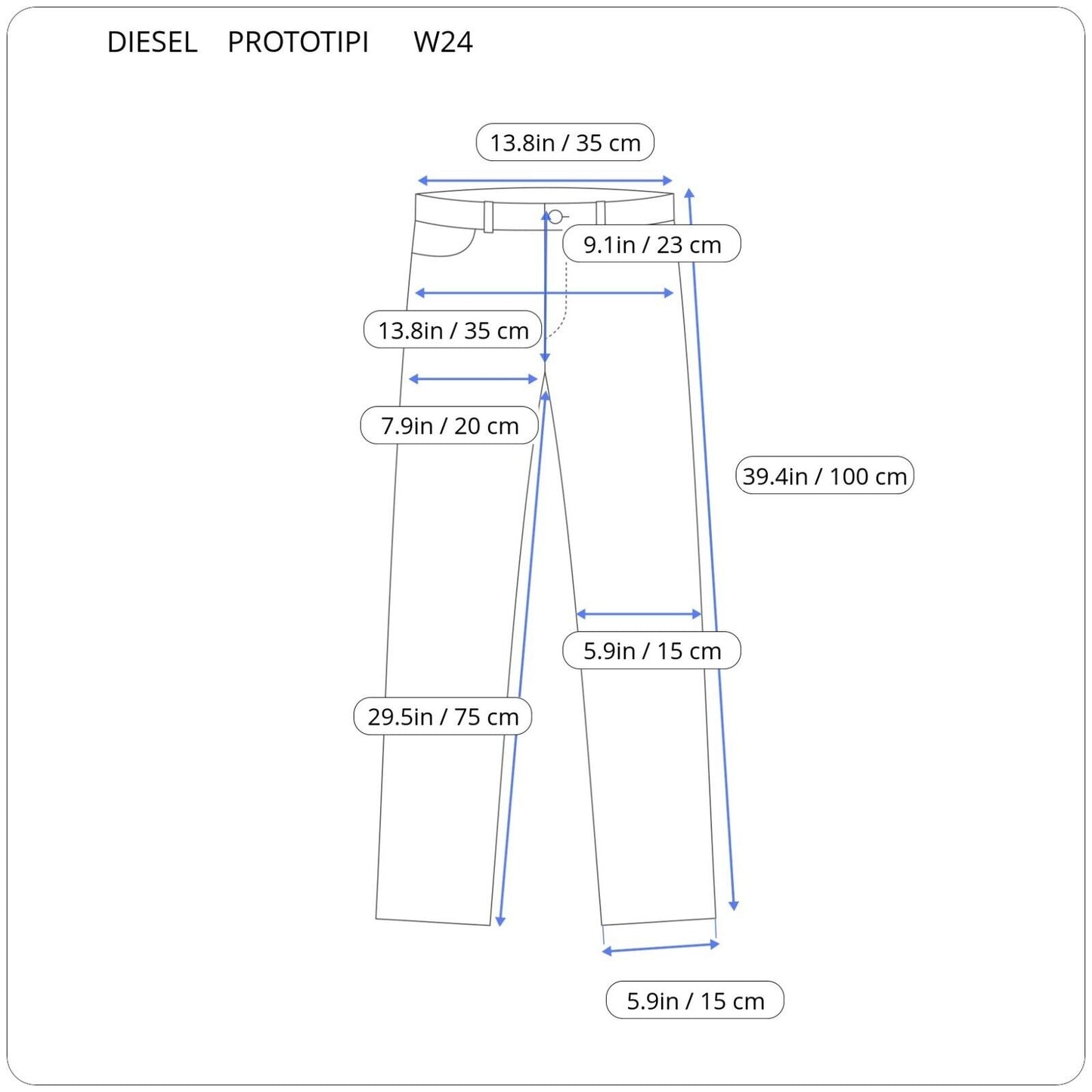 DIESEL PROTOTIPI JEANS WITH DEFECTS 999OUT 00000 555 W24 GENUINE 53 RRP 199€