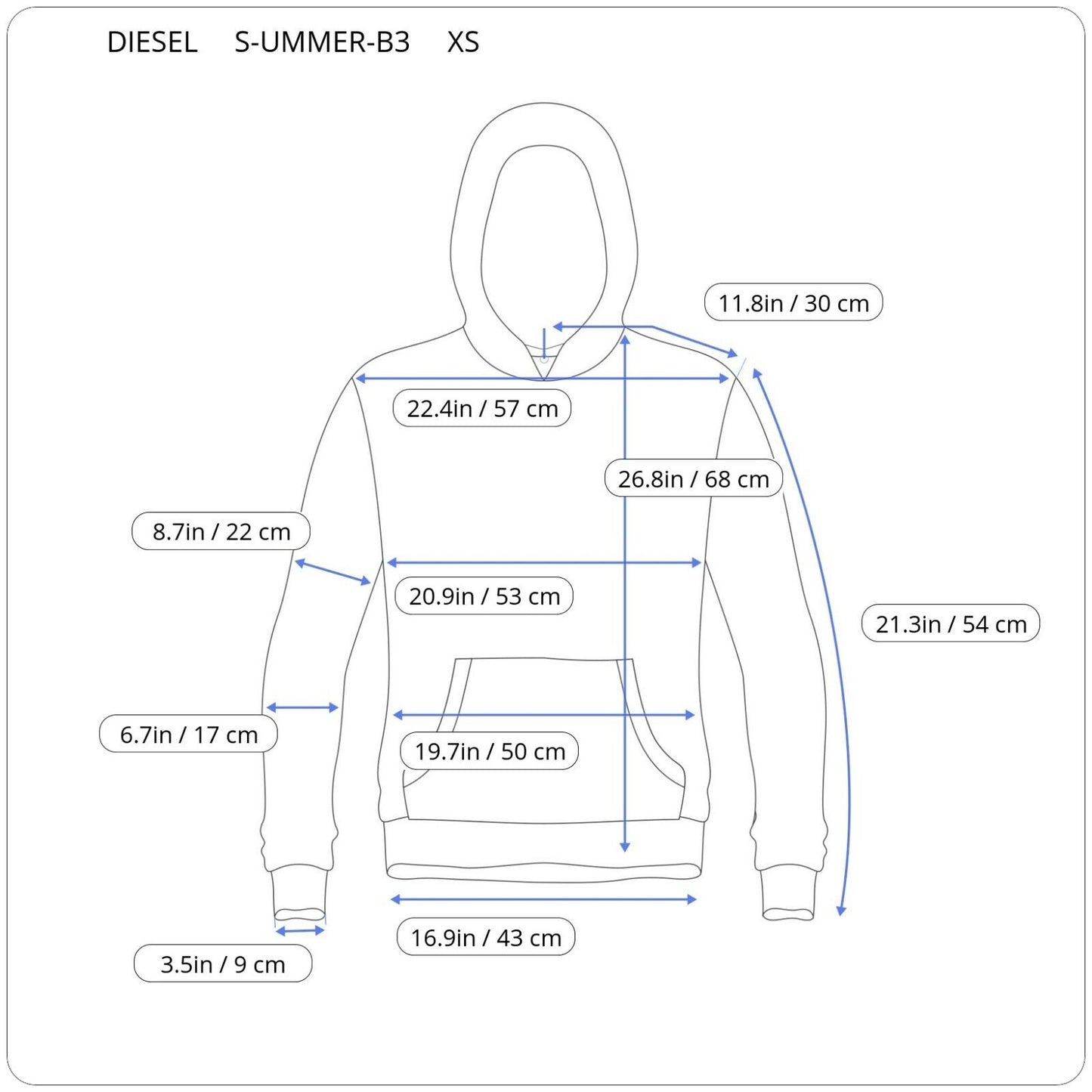 DIESEL S-UMMERIB-B3 HOODIE A03308 0BFAU 9XXA