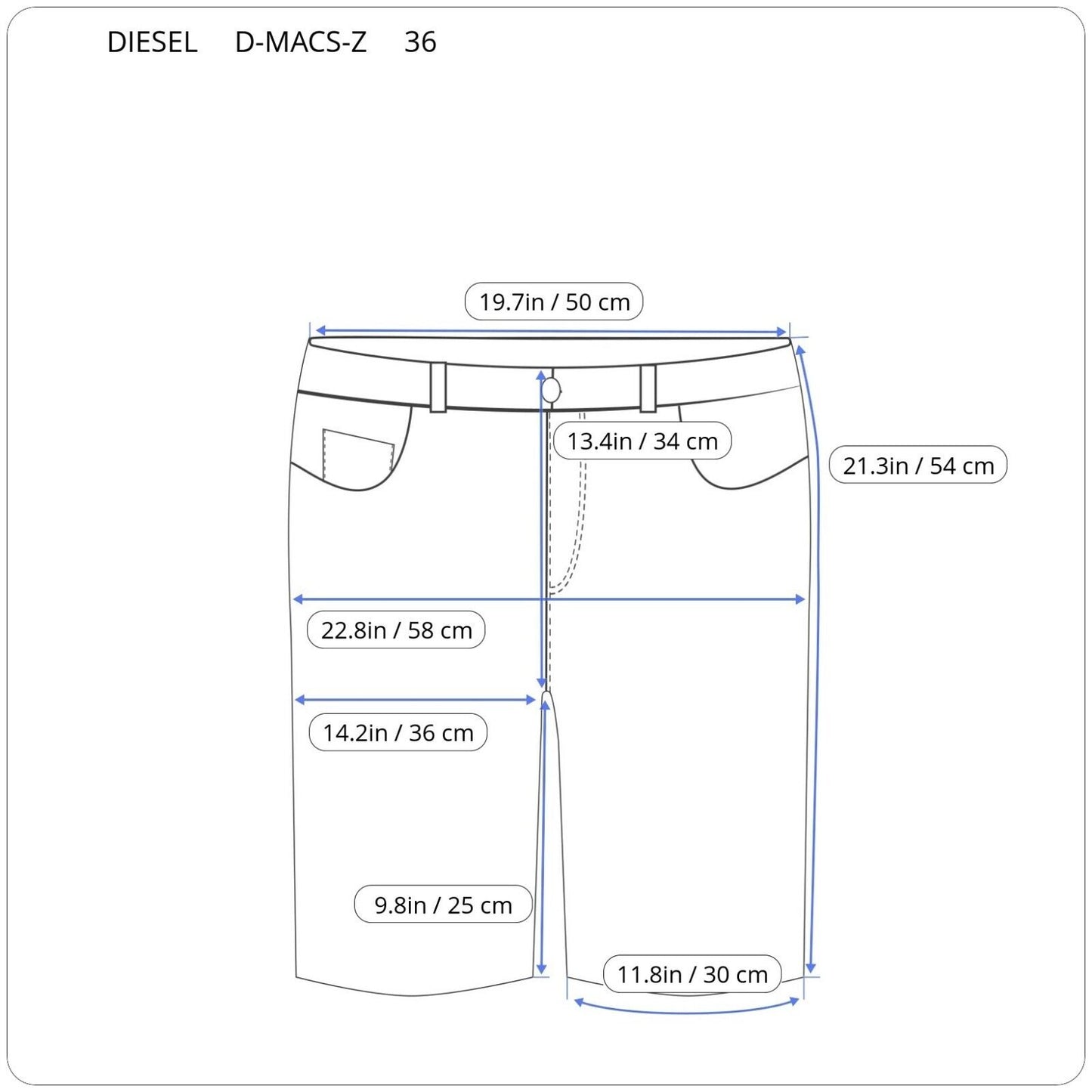 DIESEL D-MACS-Z A05161 09B87 VYRIŠKI DŽINSINIAI ŠORTAI