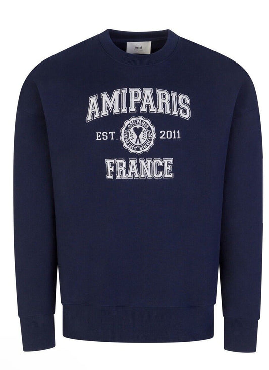 AMI Paris AMI Navy Paris Crewneck Sweatshirt