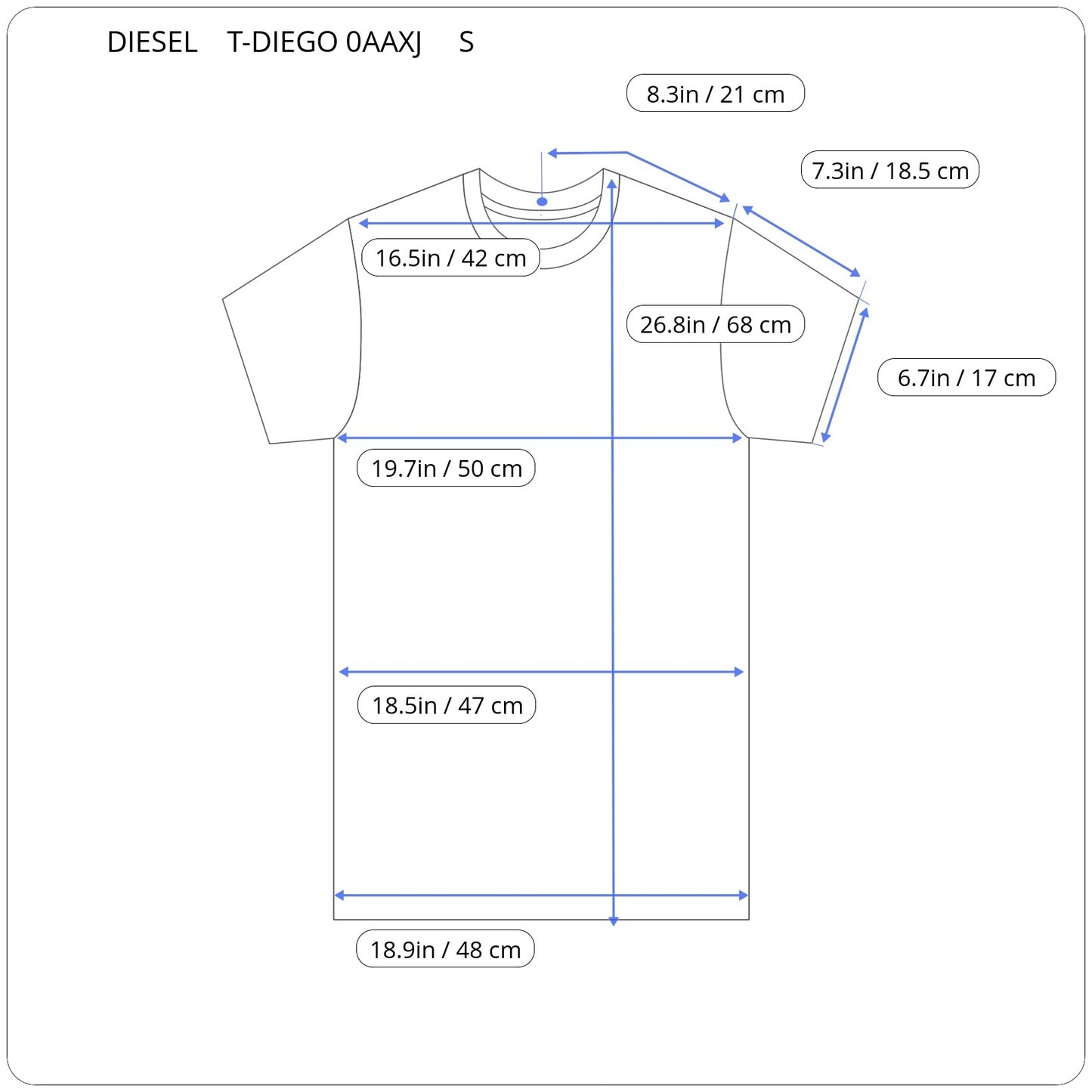 DIESEL T-DIEGO-001978 MENS T-SHIRT 00SASA 0AAXJ